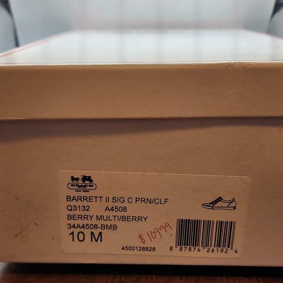 NWT Coach Monogram Barrett Signature C Sneakers A4508 Size 10 in Berry Multi - Picture 14 of 14
